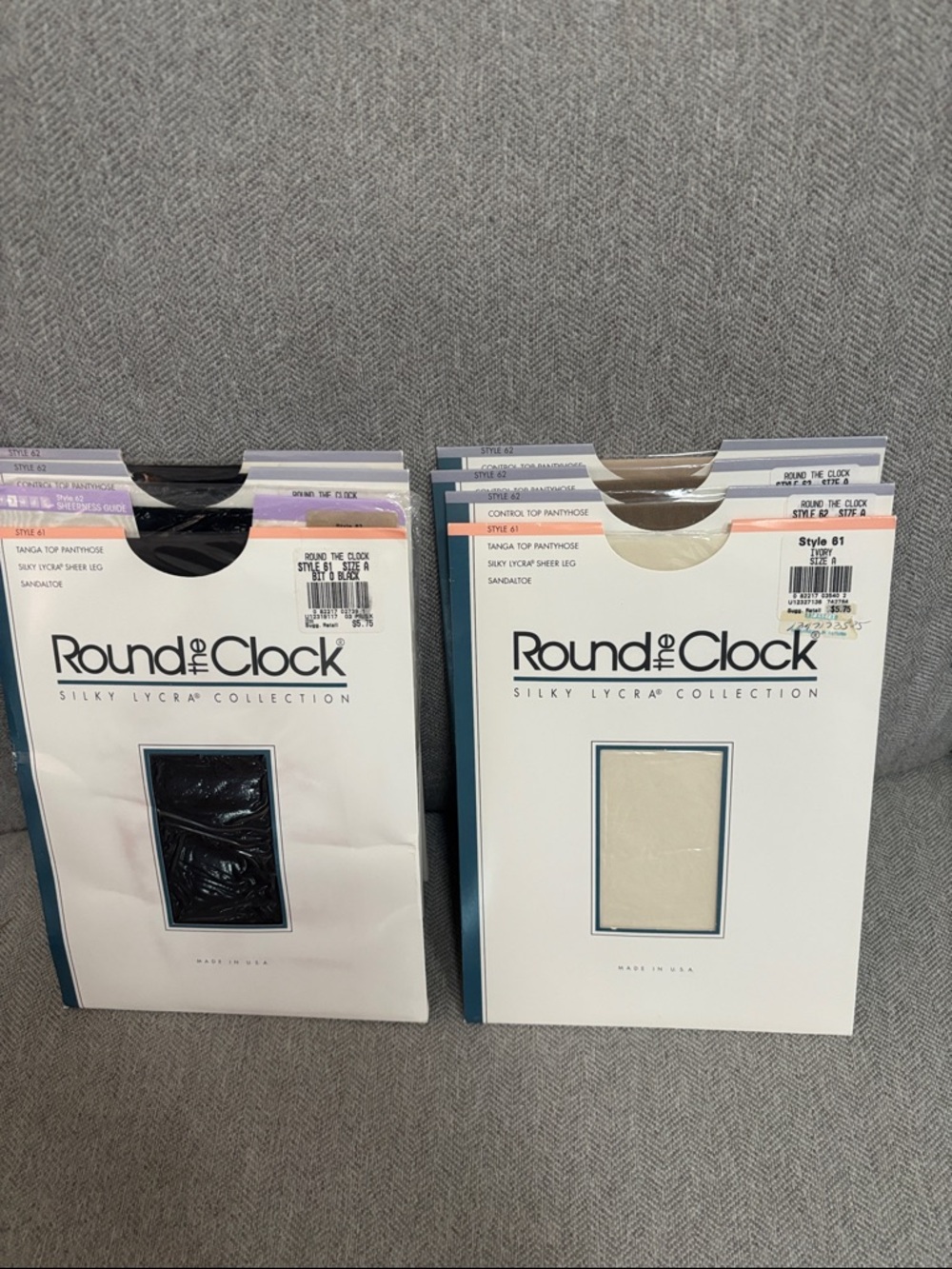 New lot of 8 Round the Clock Sandal toe  panty hose size A